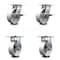 Service Caster 6 Inch Semi Steel Caster Set with Roller Bearing 2 Brakes and 2 Rigid SCC SCC-35S620-SSR-SLB-2-R-2 - alternate 1